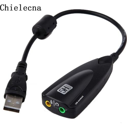 Chielecna External Sound Card USB 2.0 Virtual 7.1 Channel CH 3D USB Audio Sound Card Adapter Converter for Laptop
