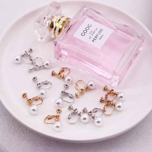10Pcs Screw Clip Earring With Imitation Pearl Converter For Women Diy Handmade Earrings Fashion Jewelry Accessories