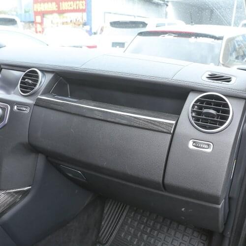 1 Pcs For Land Rover Discovery 4 LR4 2010-2016 ABS Chrome Interior Glove Box Moldings Cover Trim Accessories Black Wood Grain