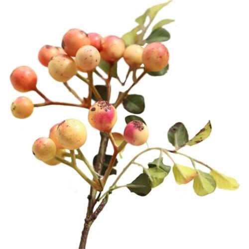 1pcs Artificial Flower Berry Harvest Fruit Autumn Grass 30cm Bean Branch Fake Flowers Gold Autumn Colors