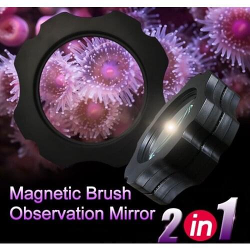 2 In 1 Aquarium Magnifier Fish Tank Glass Cleaner Scraper Magnetic Viewer reef tank magnifier aquarium parts