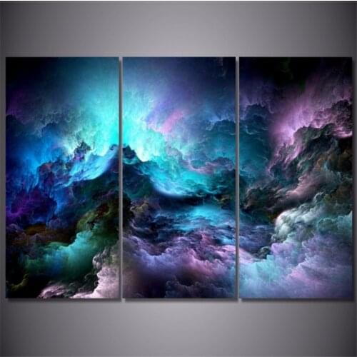 High Definition Starry Sky 3 Panels Classic Wall Art Poster Canvas Paintings Home Decor