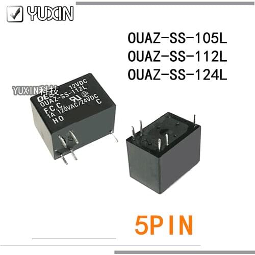5PCS/LOT 100%Original&New Relay OUAZ-SS-105L 5VDC OUAZ-SH-112L 12VDC OUAZ-SH-124L 24VDC OUAZ SH 112L 12V 5V 24V 5PIN 1A