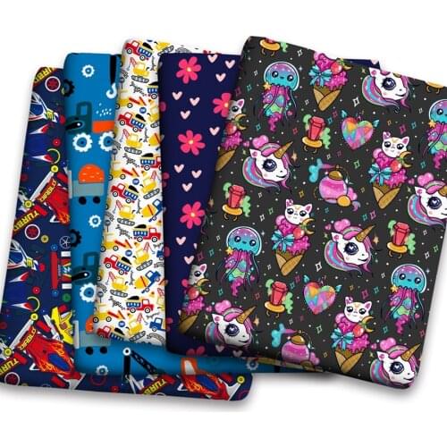 50*150cm Hot Cartoon Rainbow Christmas Pattern Printed Polyster Cotton Liverpool Bullet Fabric for DIY for Handmade By Yards