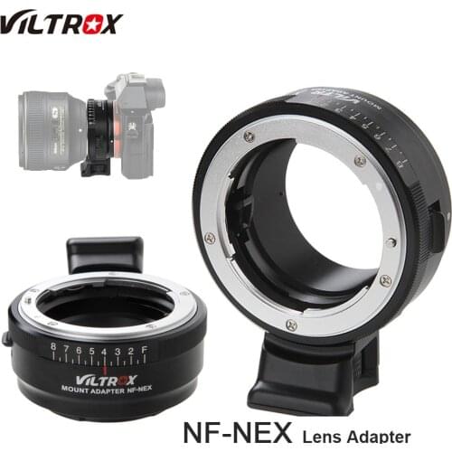 Viltrox NF-NEX Mount Lens Adapter w/ Tripod Mount Aperture Ring For Nikon F AF-S AI G To Sony E Camera A9 A7SII A7RII NEX7 A6500