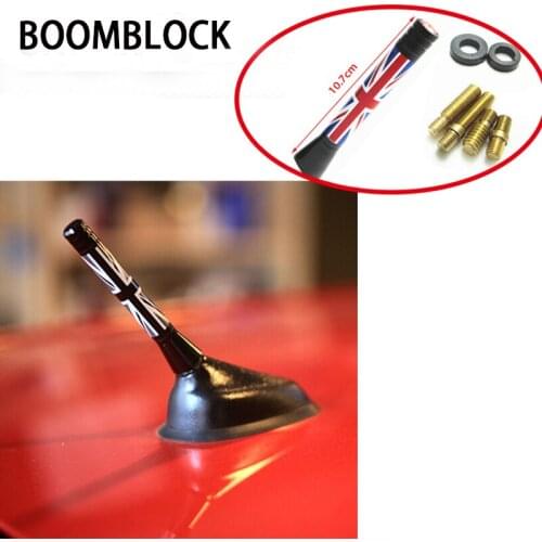 BOOMBLOCK Car Radio Antenna Carbon Fiber Flag Stickers For Mercedes W204 W210 AMG Benz Bmw E36 E90 E60 Fiat 500 Volvo S80