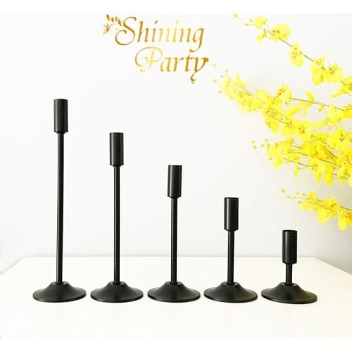 Shining Party Black Metal Candle Holders, Candlesticks, Wedding Centerpieces, Wedding Party Christmas Bar Home Decoration