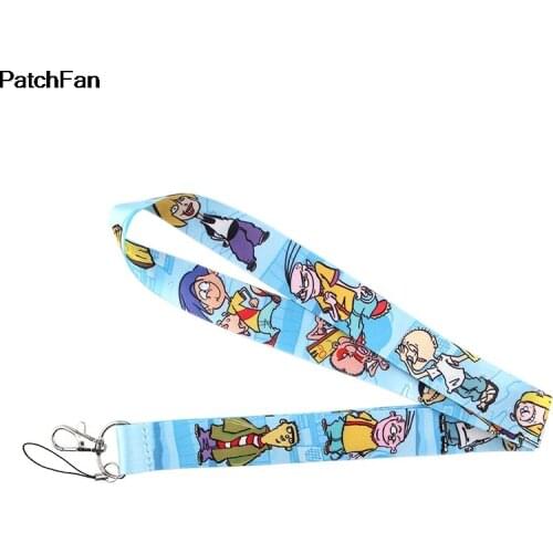 Patchfan Cartoon keychain lanyard webbing ribbon neck strap fabric id badge holders necklace accessory A2511
