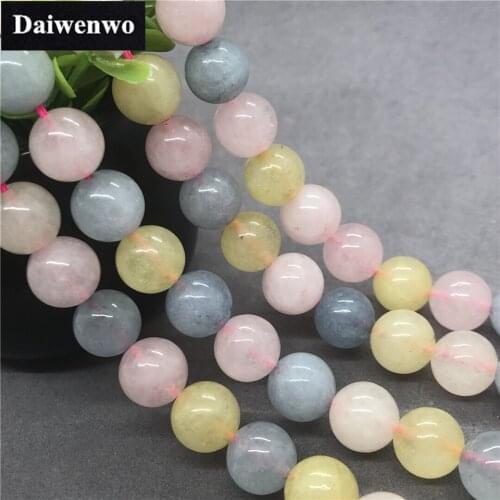 Pink Beryl Morganite Bead 6-10mm Round Natural Loose Stone Diy for Jewelry