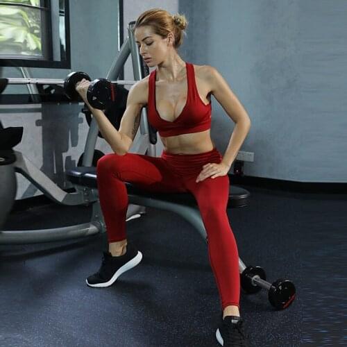 Quick Dry Fitness Gym Sweats Women Training Compression Crop Top Leggings Sportswear Sets 198