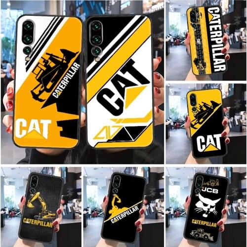 CAT Caterpillars excavat machinery Phone case For Huawei Honor 6 7 8 9 10 10i 20 A C X Lite Pro Play Frosted black painting