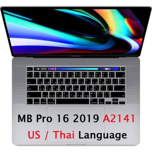 US Thai Keyboard Skin for Macbook Pro 16 in 2019 A2141 Thai Keyboard Cover US Silicon Pro 16 A2141 Keyboard Film Protector