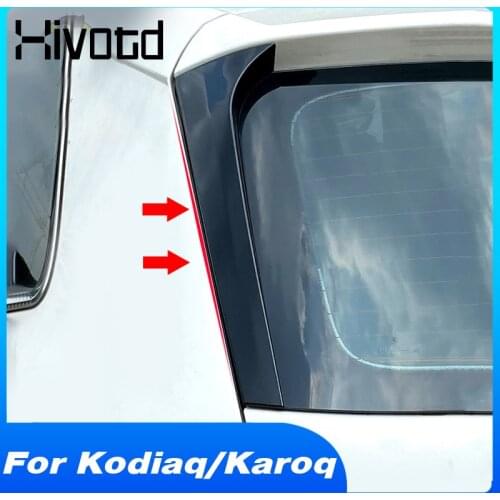 For Skoda Kodiaq / Karoq Rear Window Side Spoiler Wing Gloss Black Decoration Trim Strip Exterior Styling Accessories 2018-2021
