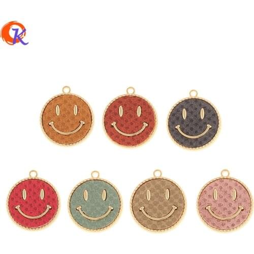 Cordial Design 100Pcs 18*20MM Jewelry Accessories/Hand Made/Charms/Leather Effect/Face Shape/DIY Jewelry Making/Earring Findings