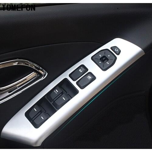 For Hyundai IX35 2013 2014 2015 ABS Chrome Car-Covers Door Windows Switch Panel Cover Car Stickers Interior Car Styling 4pcs