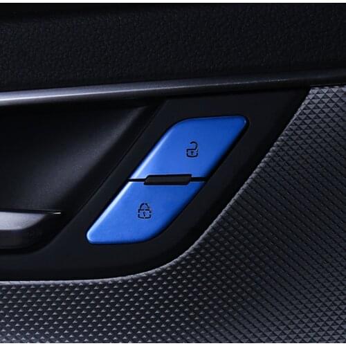 Car Door Unlock Switch Buttons Decoration Sequins Cover Trim 8Pcs For Audi A6 C8 2019 Interior Aluminum Alloy Stickers