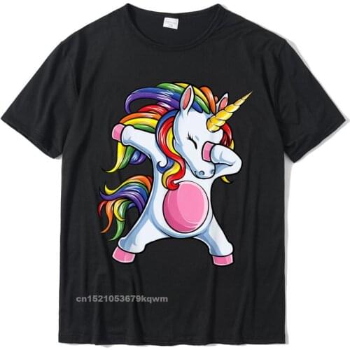 Dabbing Unicorn T Shirt Women Women Rainbow Unicorns Latest Men Top T-Shirts Street Tees Cotton Design