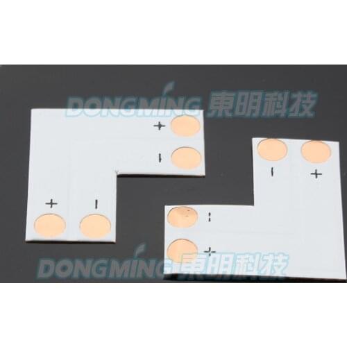 Hot sale 8mm 2-Pin PCB board connector wire "L" Shape led strip connector 2 pin, power led connector