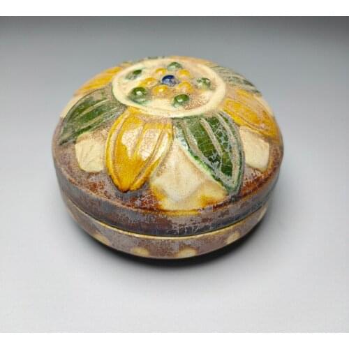 Exquisite Chinese Classical Collectible Home Decoration Handwork Colorful Painted Ceramic Porcelain Small Box, Powder Box No.2