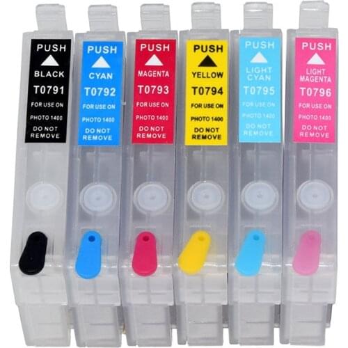 6Colors Refillable Ink Cartridge for Epson T0851 T0852 T0853 T0854 T0855 T0856 for Epson Stylus Photo 1390 Printer