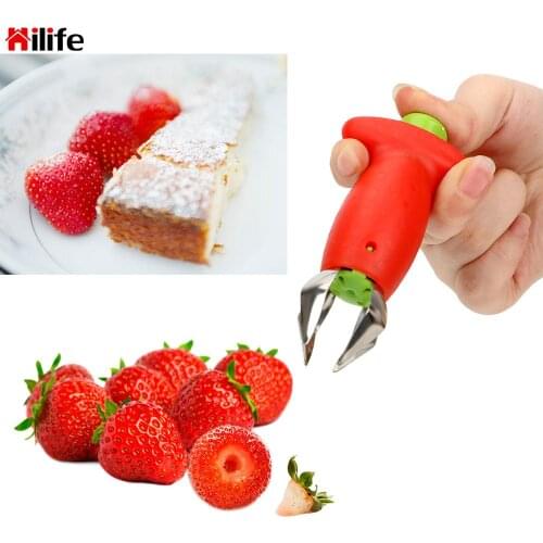 Strawberry Huller Kitchen Tool Gadget Knife Tomato Stalks Fruit Vegetable Leaf Stem Remover Portable Cherry Pitters