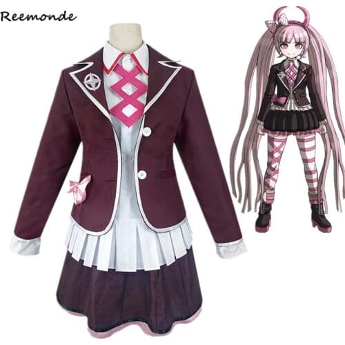 Danganronpa Cosplay Utsugi Kotoko Costumes Dangan Ronpa Another Episode Kotoko Utsugi Dress School Uniform Full Set Wigs Cos