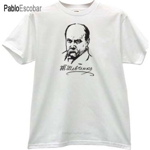 Summer cotton t-shirt men brand tshirt Taras Shevchenko - Ukrainian poet T-shirt in white male top tees fashion euro size