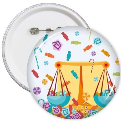 Libra Zodiac Constellation Clothes Backpack Decorate Badges Kawaii Cartoon Sticker Clothing Patche Kids Gift Decorative Brooches