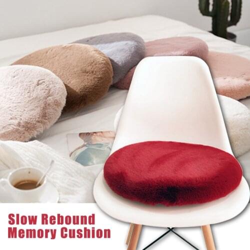Soft Round Rabbit Fur Cushion For Sofa Couch Office Chair Seat Cushions Artificial Wool Hotel Home Bay Window Chair Cushion