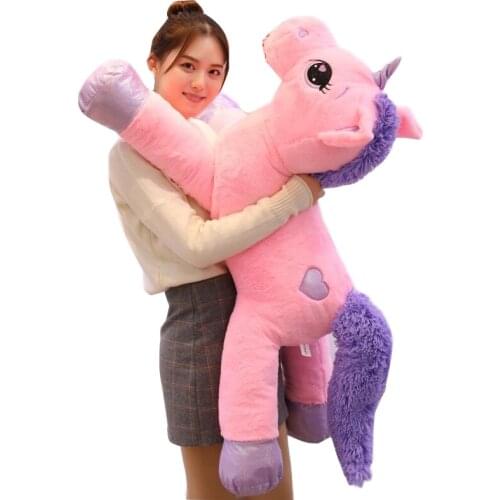 1pc New Giant Unicorn Plush Toy Popular Soft Stuffed Cartoon Unicorn Dolls Animal Horse Toy High Quality Toys for Children Girls