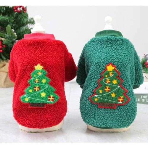 Autumn and Winter Pet Dog Clothes Winter Pet Small Dog Coat Christmas Tree cotton Coats Puppy Cat Sweaters Shirts Dog Jacket