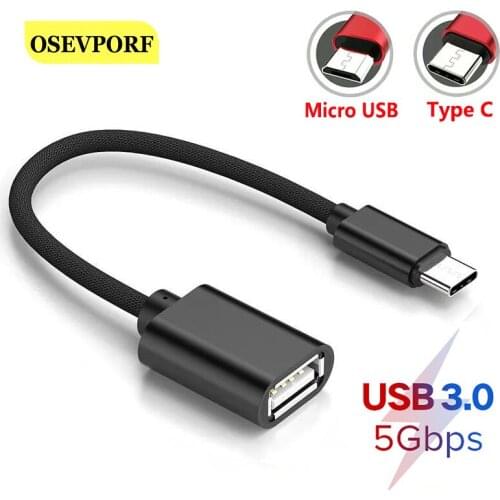 USB C to USB Adapter OTG Cable Micro USB Male To USB 3.0 Female Cables Converter for MacBook Pro Samsung Car MP4 Type-C Adapter