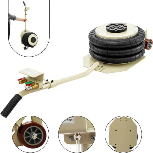 Pneumatic Jack 5 Ton/11023 lbs Triple Bag Air Jack Lifting Height 6.5-16Inch Inflatable Car Jack Lifter Pneumatic Air Jack