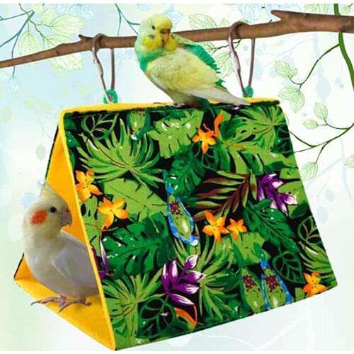 Bird Hanging Comfortable Flannel Printing Parrot Hammock For Small Pets Simulation Rainforest Style Breathable Sleeping Nest