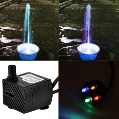 AC 220V 3W 5W Submersible Water Pump LED Aquarium Fountain Fish Pond Fish Tanks Plants Growth Supplies Tool Aquatic Pet Kit