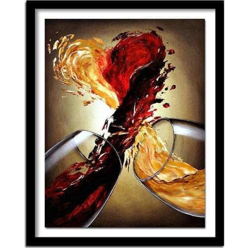 Full DIY 5D Diamond picture Cheers! Diamond Painting Cross Stitch Kits Diamond Embroidery red wine Patterns Rhinestones