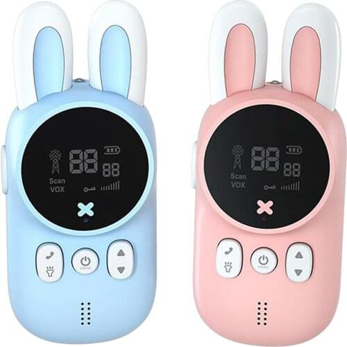 2pcs Childrens Walkie Talkie Kids Toys Handheld Transceiver 3KM Long Range UHF Radios Interphone For Birthday Gift