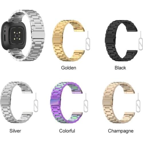 Staineless Steel Strap For Fitbit Versa 3 Band Metal Bracelet Belt Women Men Watchband For Fitbit Sense Band Versa3 Wristband