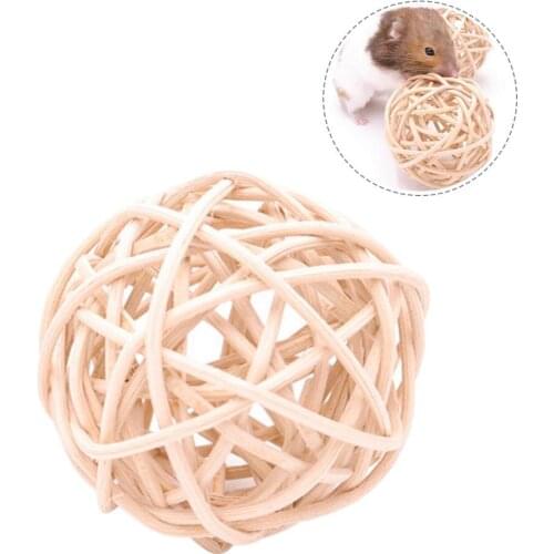 Hand-knitted Hamster Chewing Toy Natural Rattan Ball For Rabbit Syrian Hamster Small Animals Grinding Teeth Toy Pet Supplies