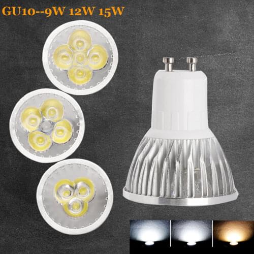 Super Bright GU10 LED Bulb Spot Light 9W 12W 15W 110V 220V Led Spotlights Warm Natural Cool White gu 10 LED lamp For Home Decor