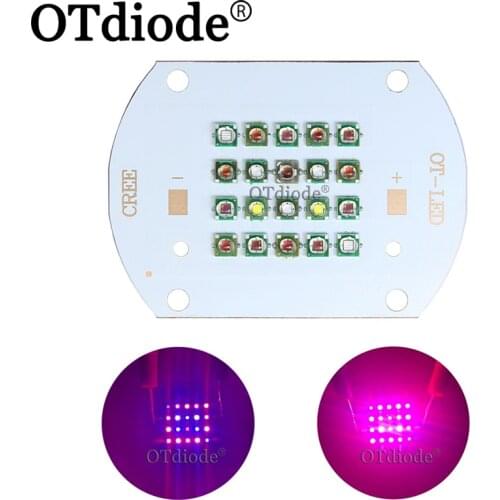 Customized 50W 60W Cree XP-E Plant Grow Multi-Chip LED Lamp Light XPE 660nm +Red Blue White UV IR Diode Bulb Mixed On Copper PCB