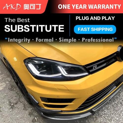 AKD tuning cars Headlight For VW Golk7 Golf 7 MK7 Headlights LED DRL Running lights Bi-Xenon Beam Fog lights angel eyes Auto