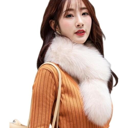 Free Shipping Winter 100% Fox Fur Real Natural Fur Collar And Women Scarf Fashion Sweater Scarf Collar Collar