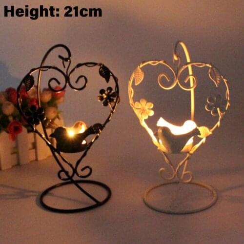 Iron Candle Holder Candlestick Kitchen Restaurant Bar Birdcage European Style Pumpkin Heart-Shaped Prayer Candlestick Home Deco