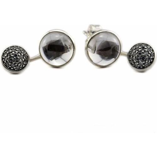 Dazzling Poetic Droplets Clear CZ Stud Earrings for Women 925 Sterling Silver Earrings Jewelry Clear CZ Crystal Women Earrings