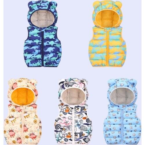 Girls Vests Childrens Down Cotton Warm Vest Baby Girls Sweet Floral Waistcoat High Quality Kids Vest Outerwear 1-5 Years