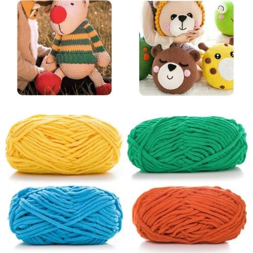 100g/Ball Polyester Crochet Line Yarn Sweet Bright Candy Color DIY Cushion Baby Toy Doll Sweater Scarf Hand Knitting Thread Garm