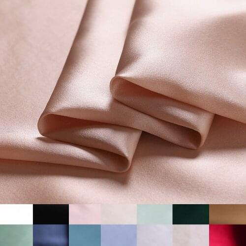 15Colors! 140CM Wide 19MM Dyed Silk Crepe Satin Plain Fabric for Dress Shirt Clothes Cheongsam Y003
