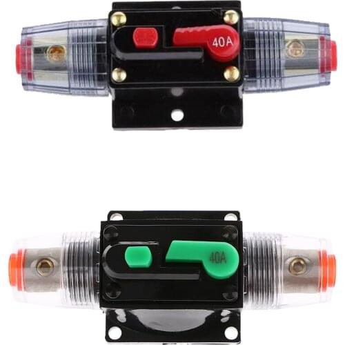 2pcs 40A Car Audio Inline Circuit Breaker Fuse Holder Manual Reset Switch