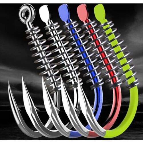 20pcs lot Spring Hook Barbed Circle Carp Colored HookSize 4# to 14# Jig Fly Fishing Hook Fishing Accessories Supplies Lures